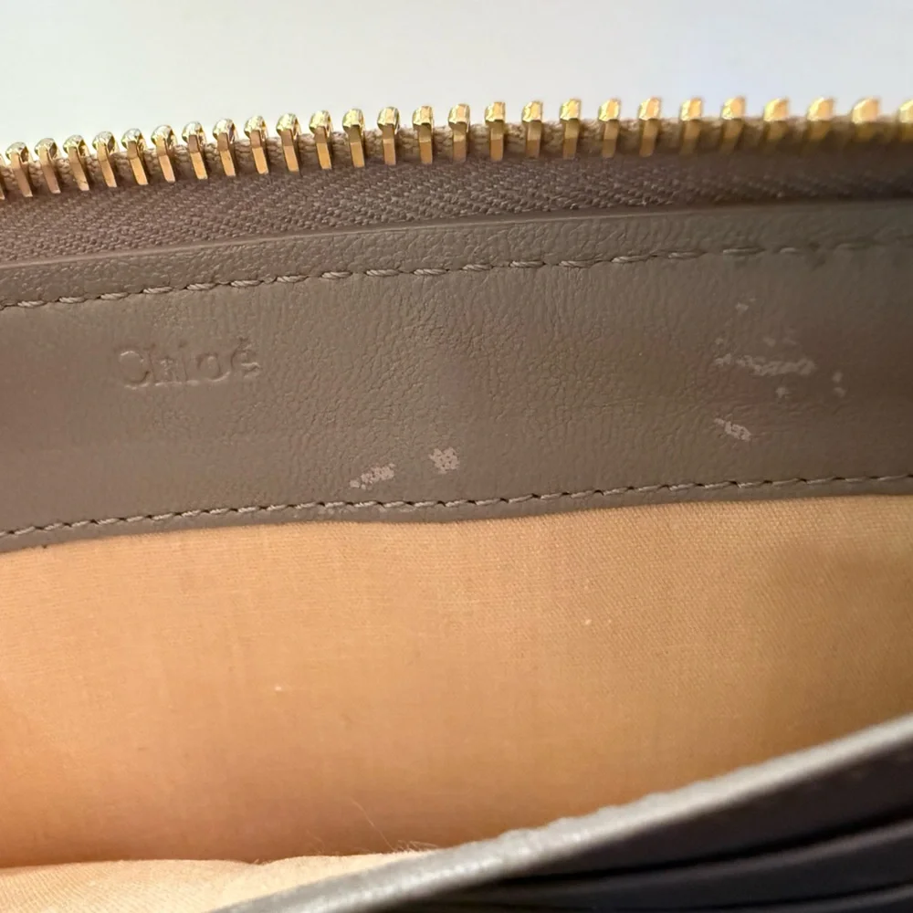 Chloe Marcie Full Zip Around Continental Wallet Gray - Picture 8 of 15
